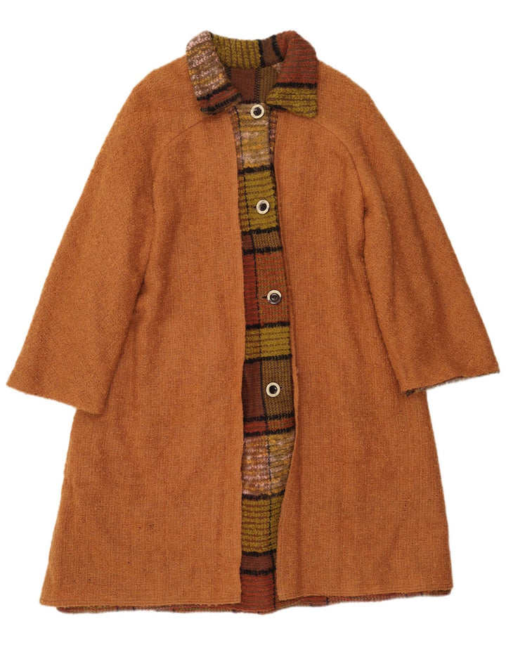 Винтажное женское пальто UK 16, большое коричневое