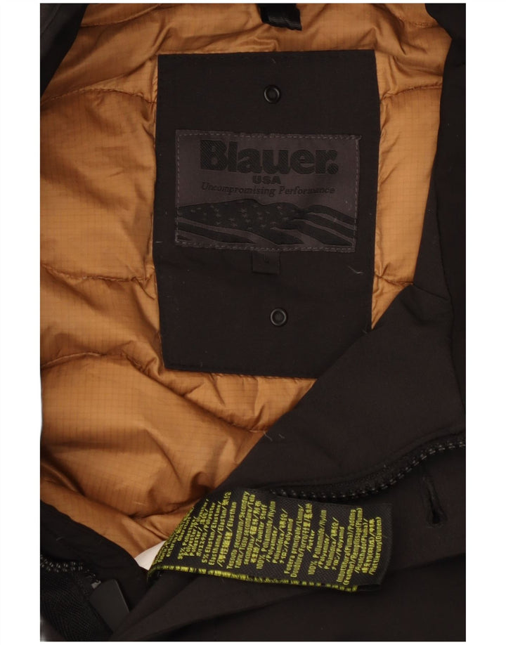 Мужская стеганая куртка Blauer UK 40, большая, черный нейлон