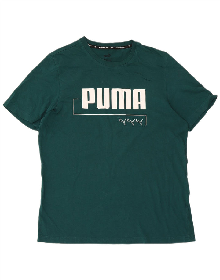 Мужская футболка с рисунком Puma, средний зеленый цвет
