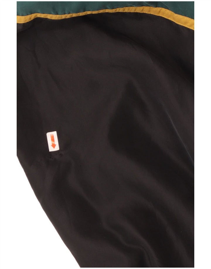 Мужской бомбер JEAN LEGALLI UK 42 XL, зеленый шелк с цветными блоками