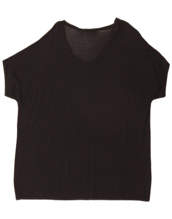 Женская футболка оверсайз Zara Top UK 16, большая черная