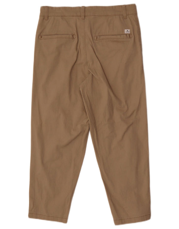Мужские зауженные укороченные брюки Jack & Jones W30 L24, бежевый хлопок