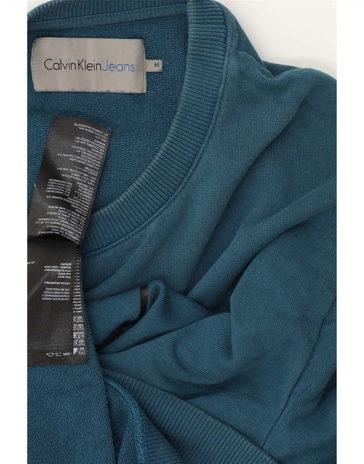 Calvin Klein Jeans Мужской свитшот с рисунком, джемпер, средний синий, хлопок