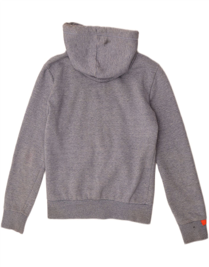Мужской свитер с капюшоном на молнии Superdry, маленький серый, хлопковый