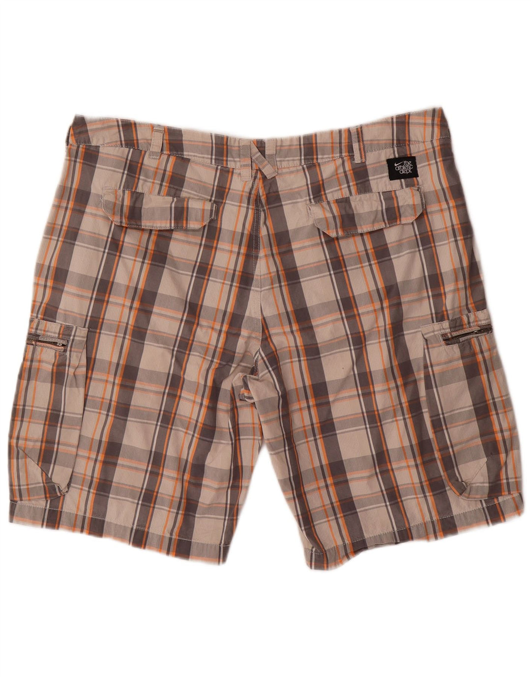 Мужские шорты-карго NIKE W36, большие серые хлопковые шорты в клетку