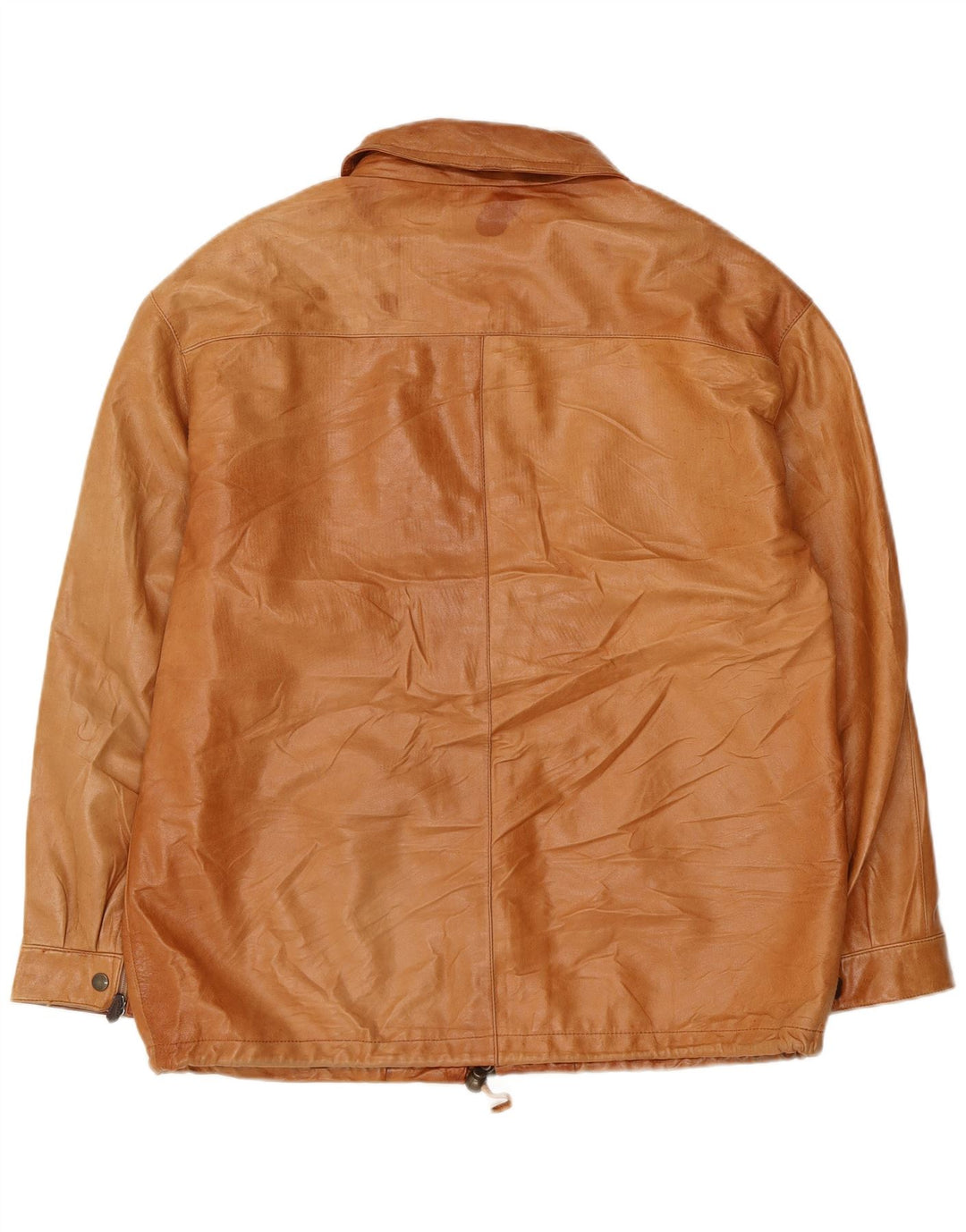 Винтажная мужская кожаная куртка UK 38, кожа среднего бежевого цвета