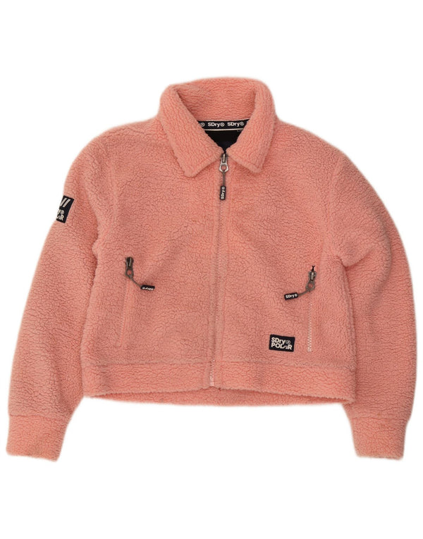 Женская флисовая куртка большого размера Superdry Teddy Bear UK 10, маленькая розовая