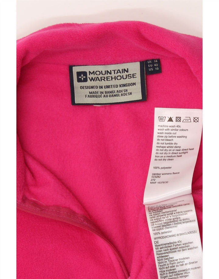 Женский флисовый джемпер Mountain Warehouse с воротником на молнии, Великобритания, 14, большой розовый полиэстер