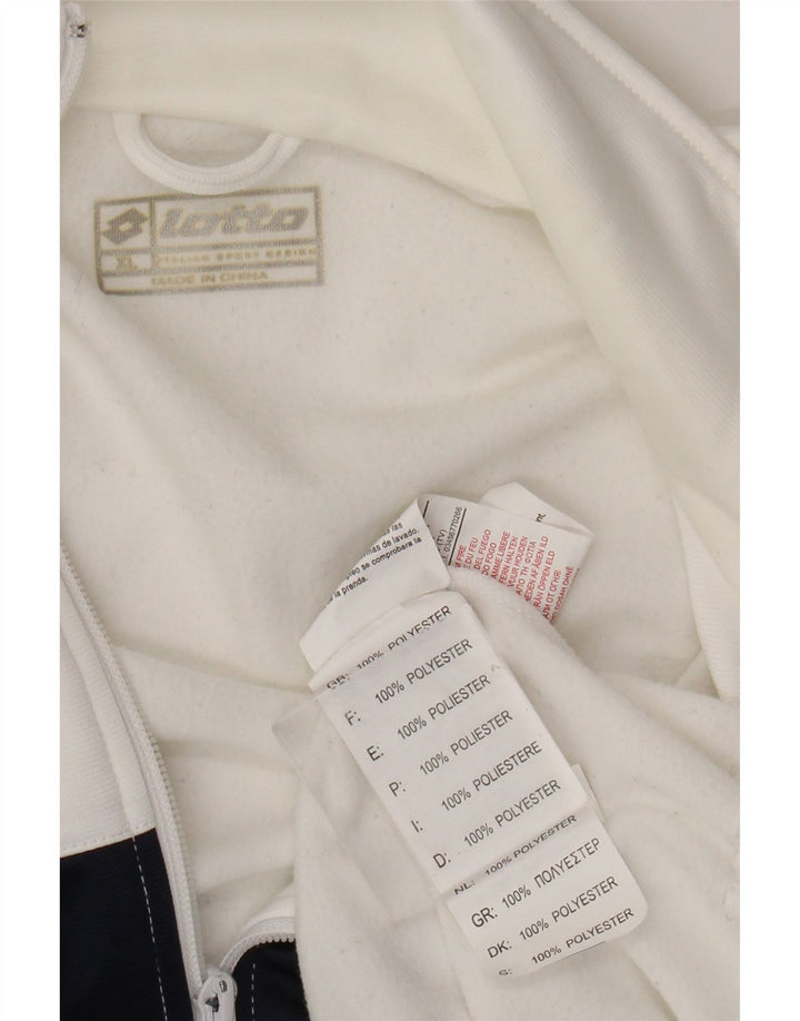 Lotto Мужской спортивный костюм с графическим рисунком, верхняя куртка XL, белый полиэстер с цветными блоками