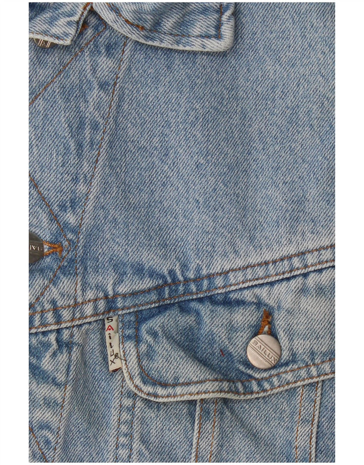 Винтажный мужской джинсовый жилет UK 36, маленький синий