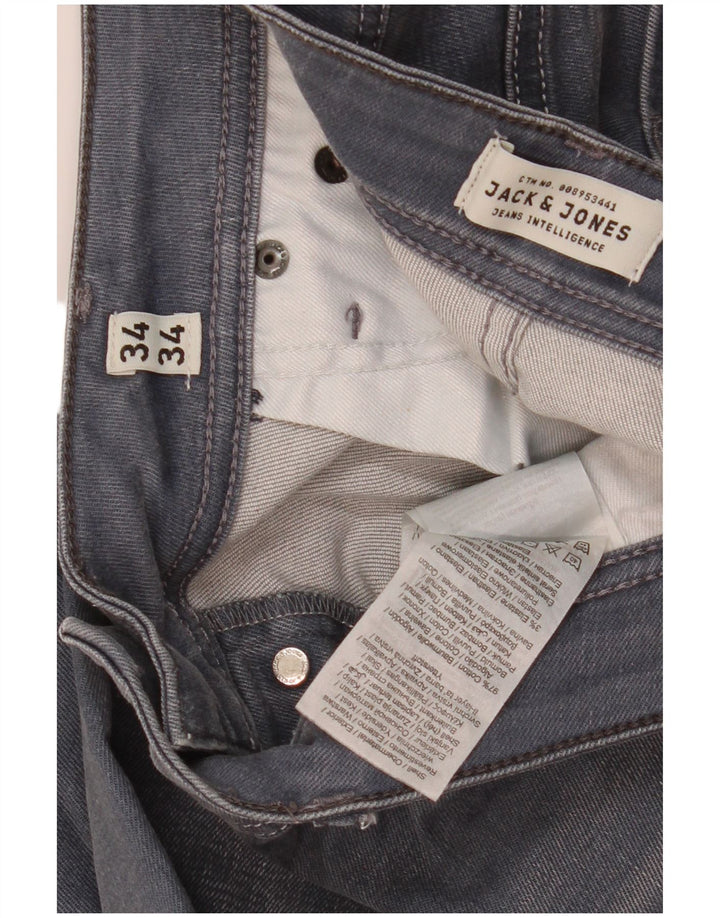 Мужские джинсы Jack & Jones Tim Slim W34 L34, серый хлопок