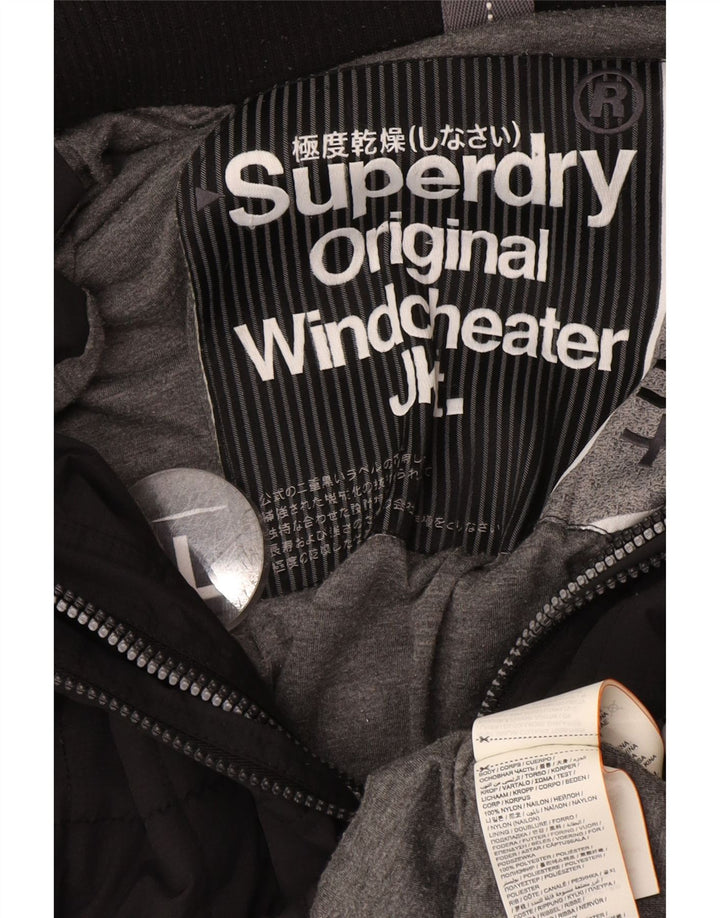 Женская ветровка с графическим рисунком Superdry UK 16, большая черная