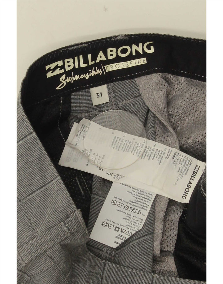 Мужские шорты чинос Billabong W31, полиэстер среднего серого цвета в полоску