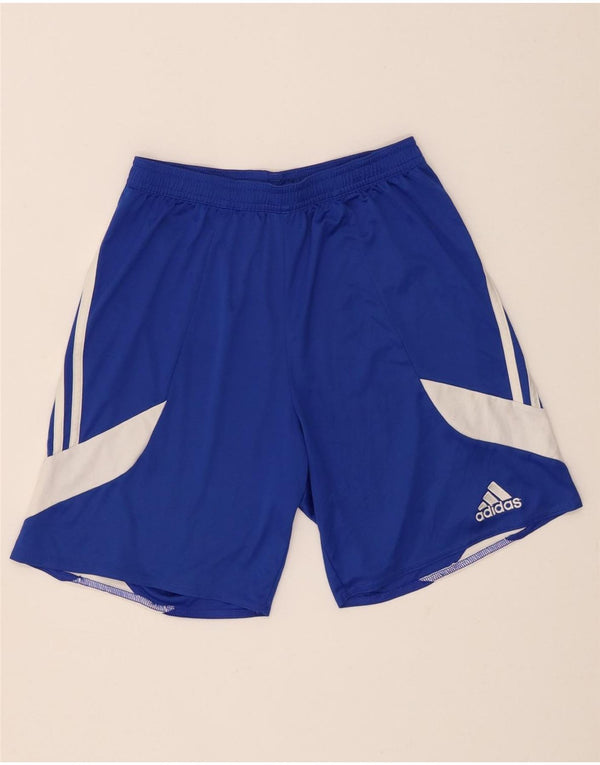 Мужские спортивные шорты Adidas Climalite, маленькие синие, полиэстер с цветными блоками