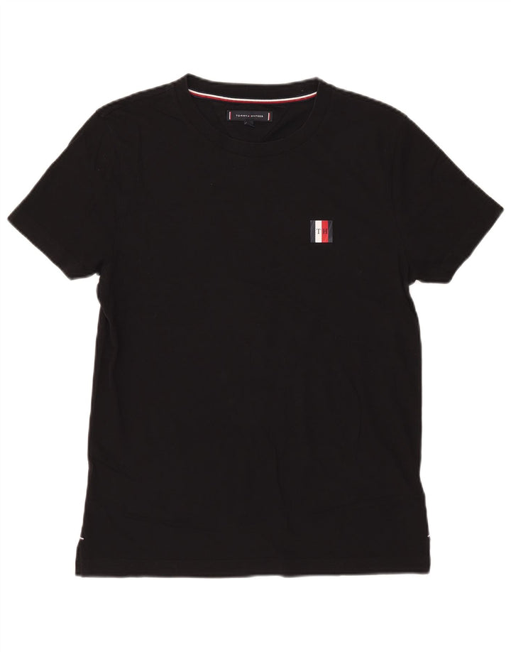 Мужская футболка Tommy Hilfiger из хлопка среднего размера, черная