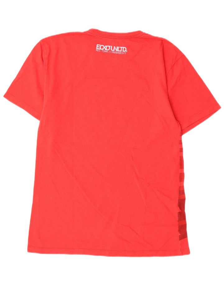 Мужская футболка Ecko Unltd с рисунком, маленькая красная хлопковая футболка с геометрическим рисунком