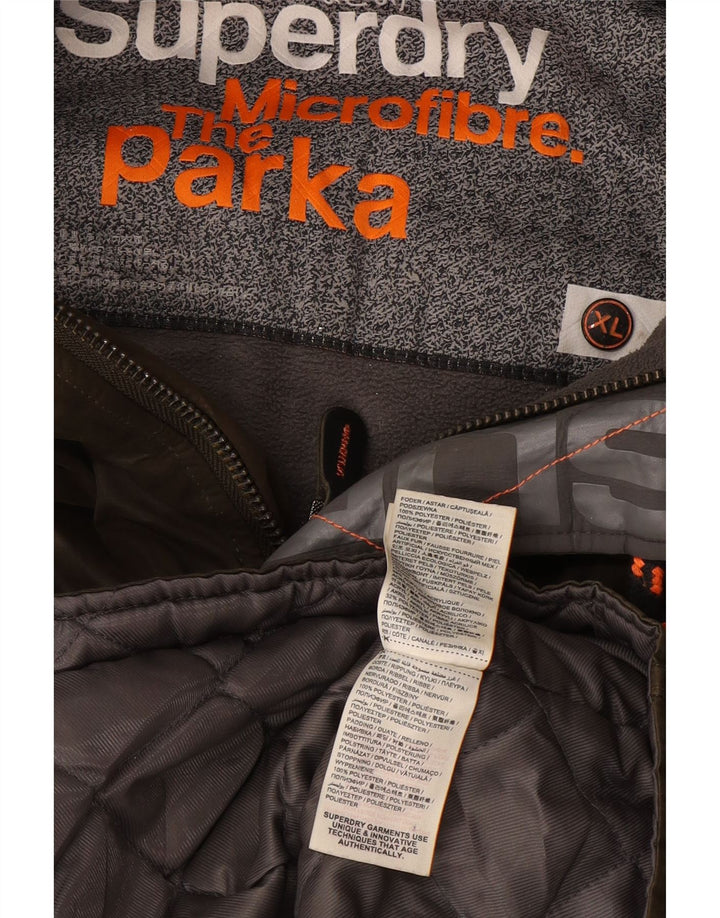 Мужская парка Superdry с капюшоном UK 42 XL Хаки Полиэстер