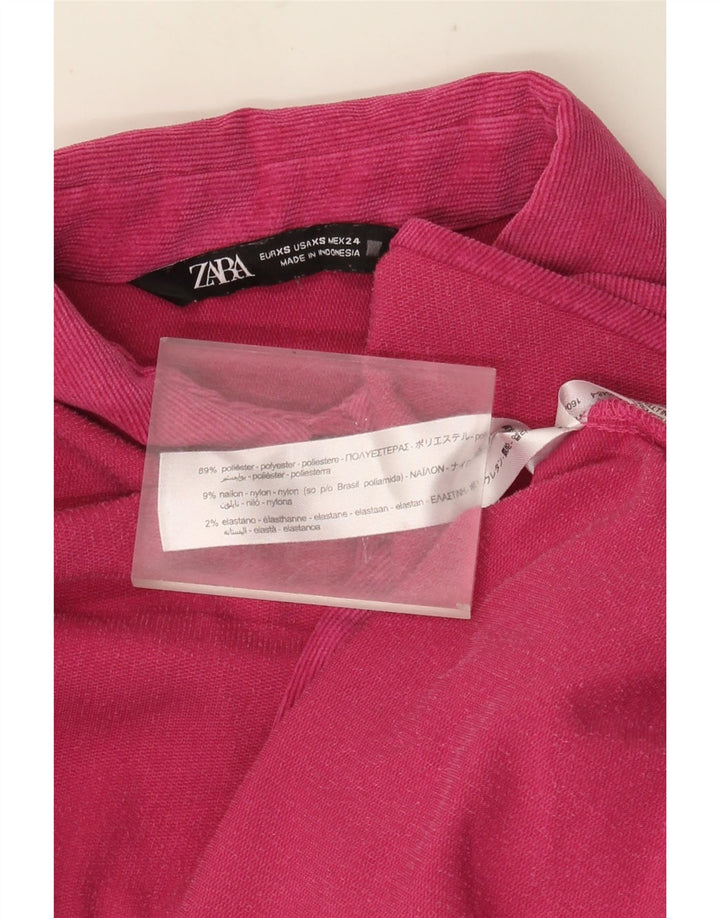Женская фланелевая рубашка оверсайз Zara UK 6 XS розовая из полиэстера