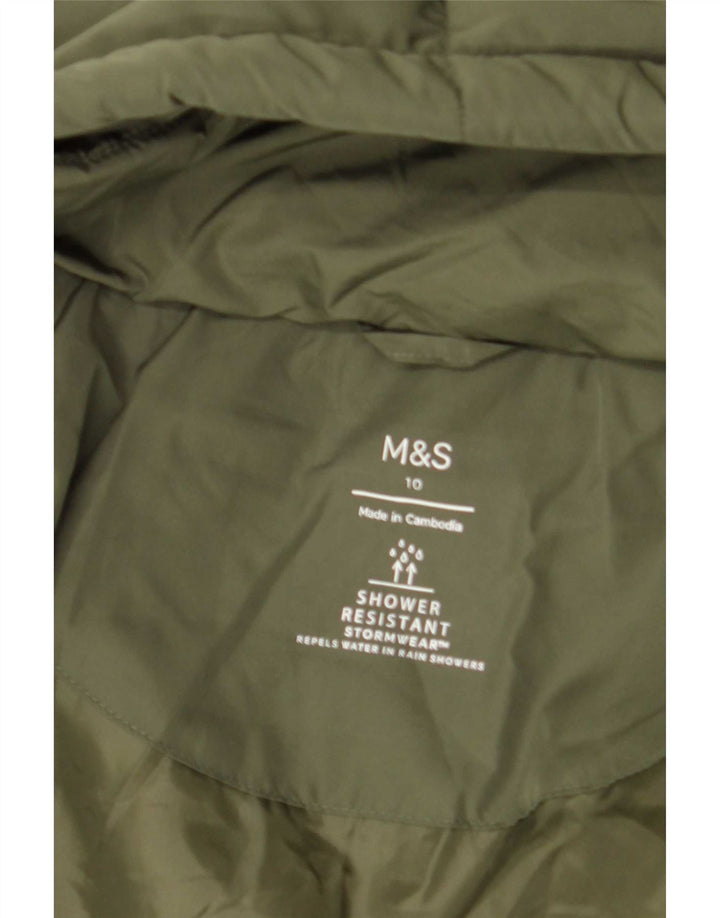 Женская утепленная куртка большого размера с капюшоном Marks & Spencer UK 10, маленькая зеленая