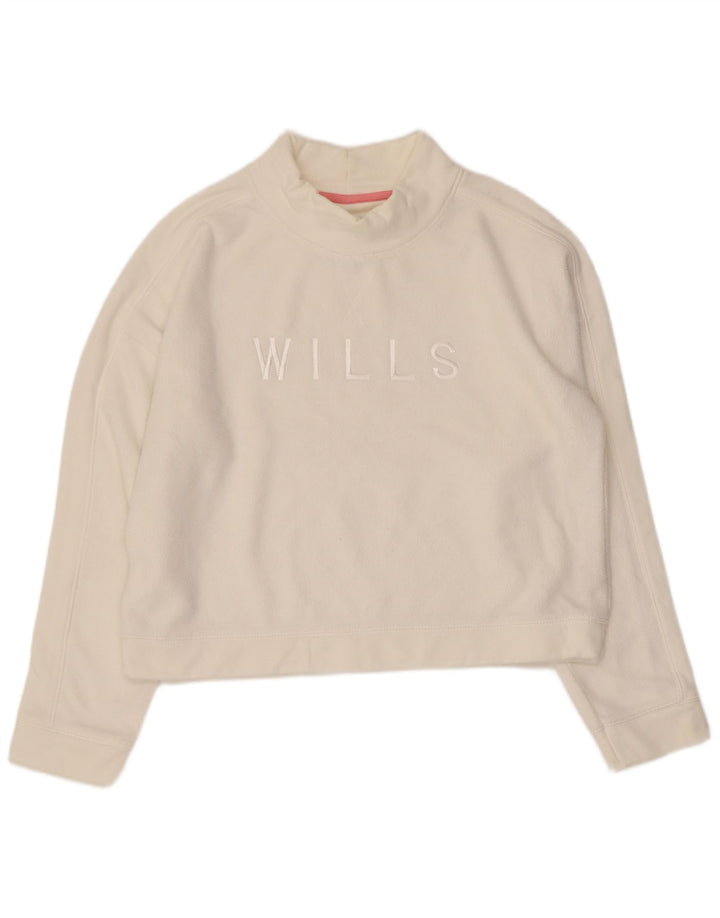 Женский укороченный свитшот с рисунком Jack Wills, Великобритания, 14, большой белый