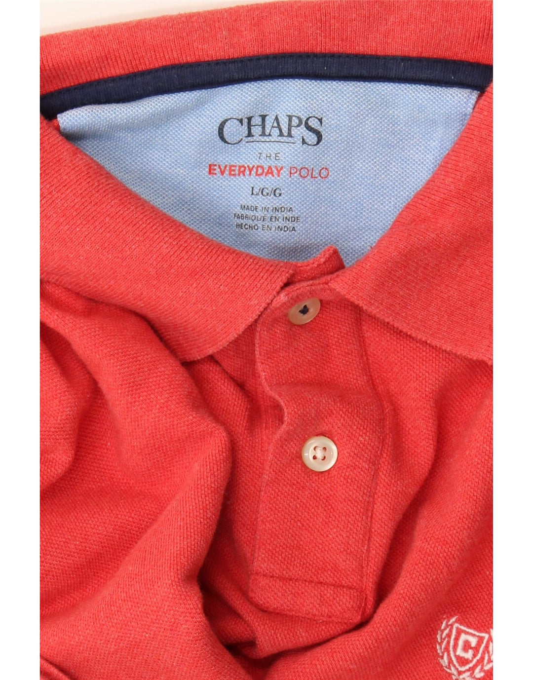 CHAPS Mens Polo Shirt Large Red Cotton Vintage Chaps and Second-Hand Chaps from Messina Hembry 