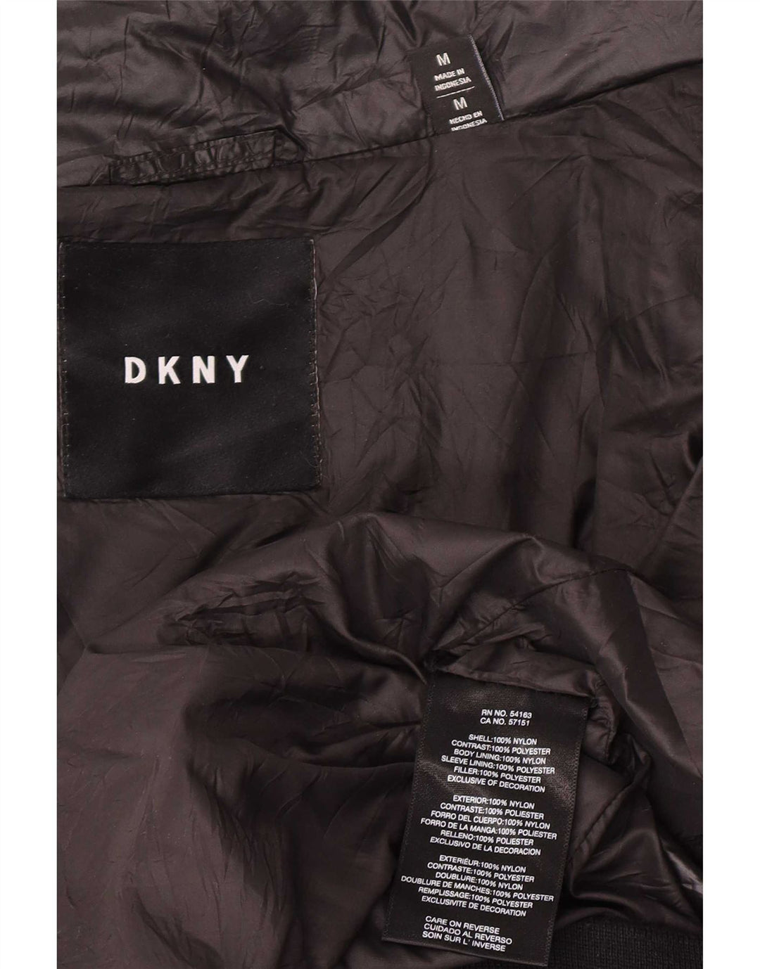 Мужская стеганая куртка Dkny UK 38, средний черный нейлон с цветными блоками