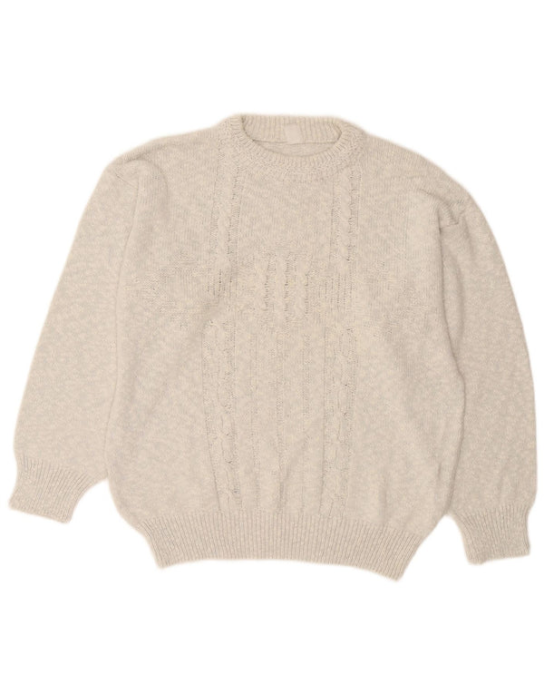 Винтажный женский джемпер с круглым вырезом, Великобритания, 18 XL, серый