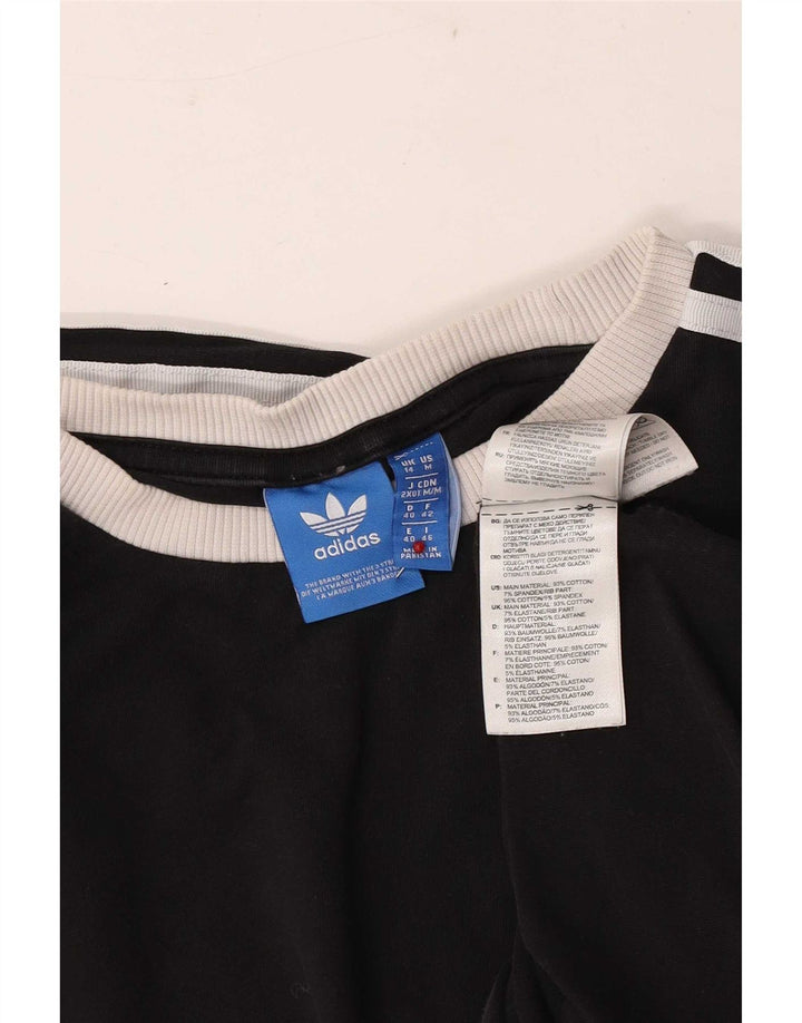 Женский топ Adidas с длинным рукавом UK 14, средний черный хлопок, черный