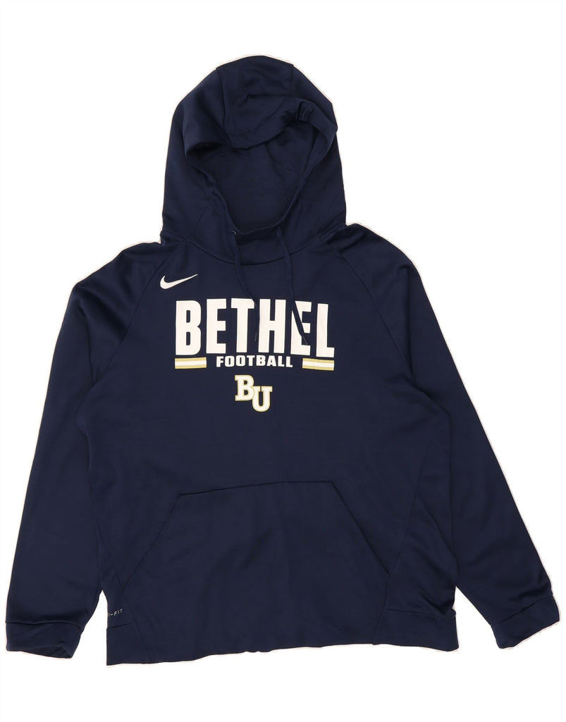 NIKE Mens Bethel Royals Football Graphic Hoodie Jumper XL Navy Blue Vintage Nike and Second-Hand Nike from Messina Hembry 