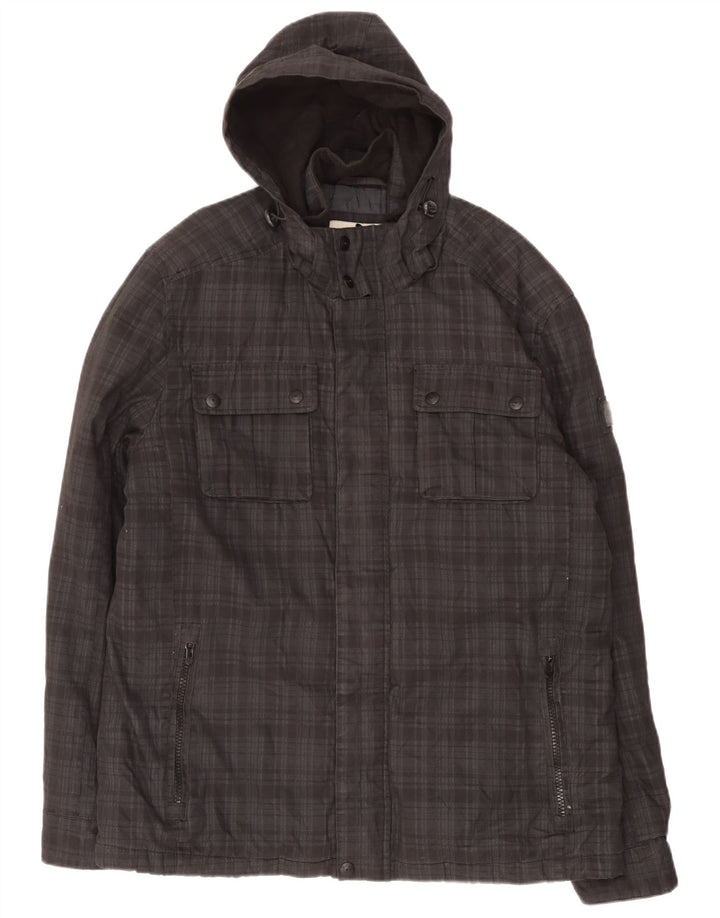 Мужская куртка Tom Tailor с капюшоном UK 44 2XL, хлопок в черную клетку