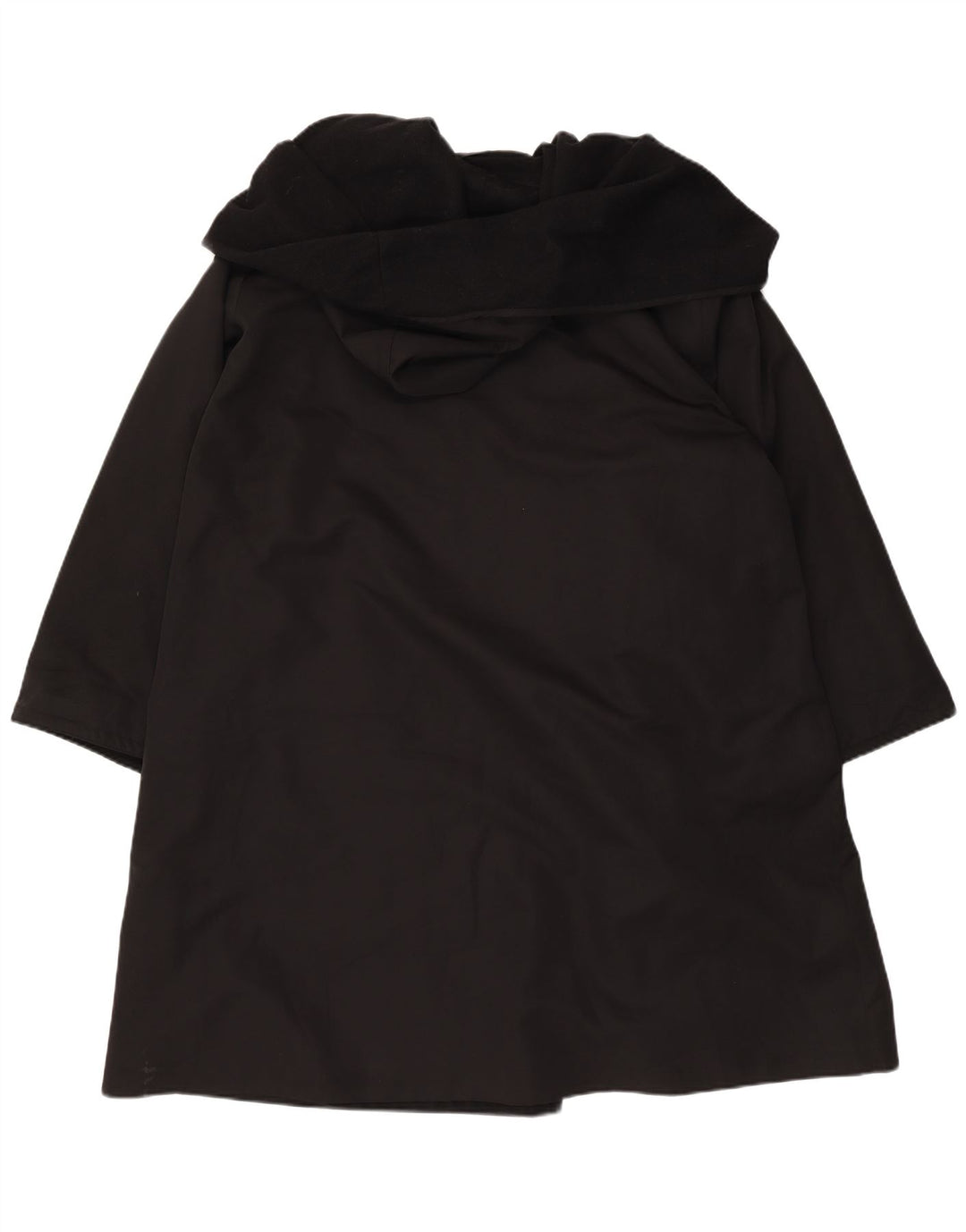 Винтажное женское пальто с капюшоном UK 18 XL, черный полиэстер
