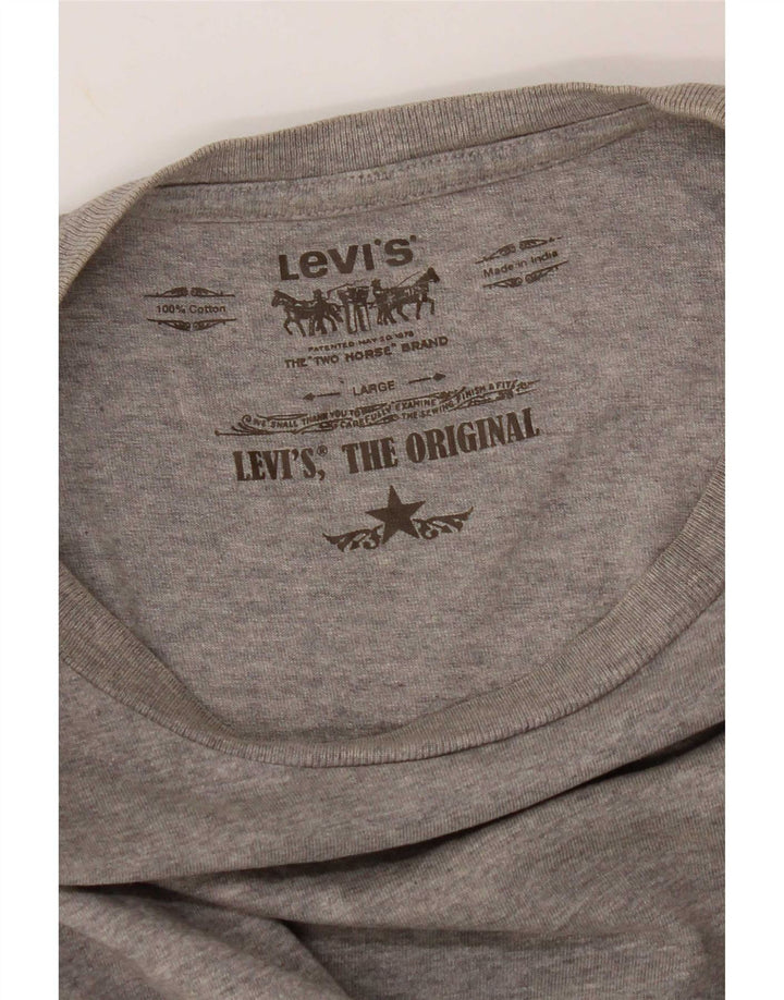 Мужская футболка Levi's, большой серый хлопок