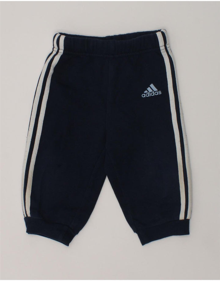 ADIDAS Baby Boys Joggers Tracksuit Trousers 6-9 Months Navy Blue Cotton | Vintage Adidas | Thrift | Second-Hand Adidas | Used Clothing | Messina Hembry 