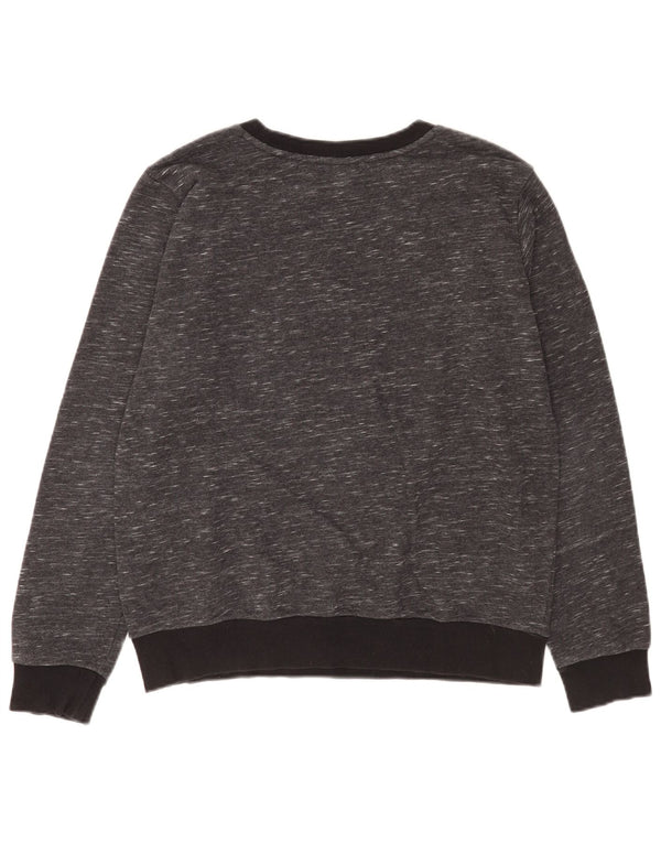 Женский свитер с рисунком Adidas UK 14, хлопковый джемпер среднего серого цвета с крапинками