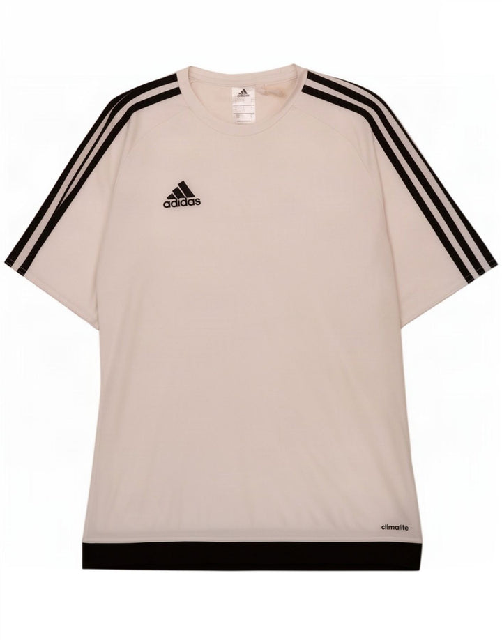 Мужская футболка Adidas Climalite, маленький белый полиэстер с цветными блоками