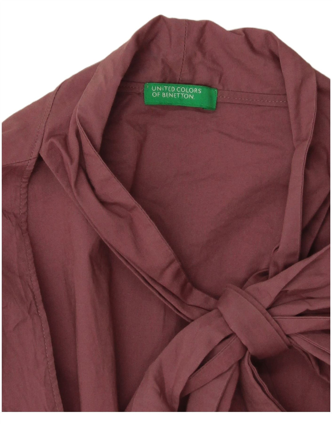 Женская блузка с длинными рукавами и завязками спереди Benetton, Великобритания, 10, маленький розовый цвет