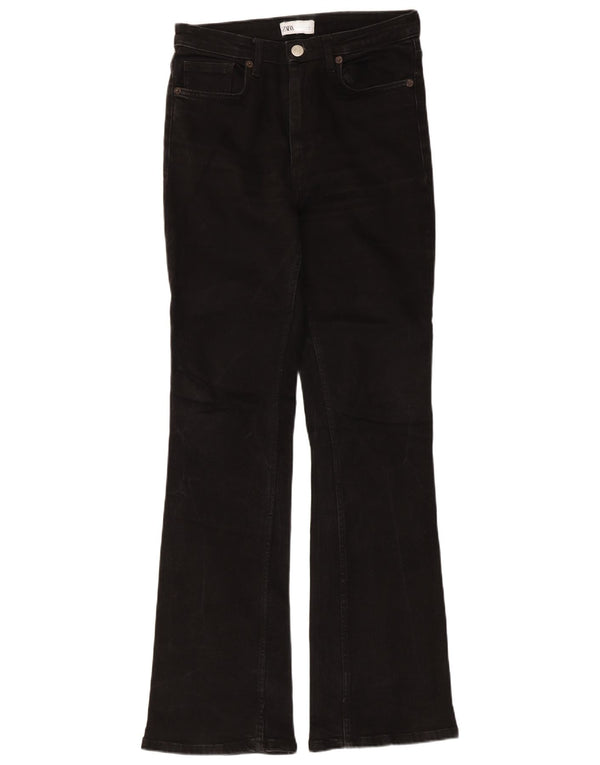 Женские расклешенные джинсы Zara EU 38, маленькие W28 L31, черный хлопок
