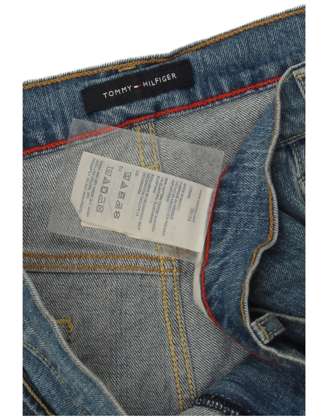 Мужские прямые джинсы Tommy Hilfiger W38 L34 синие, хлопок
