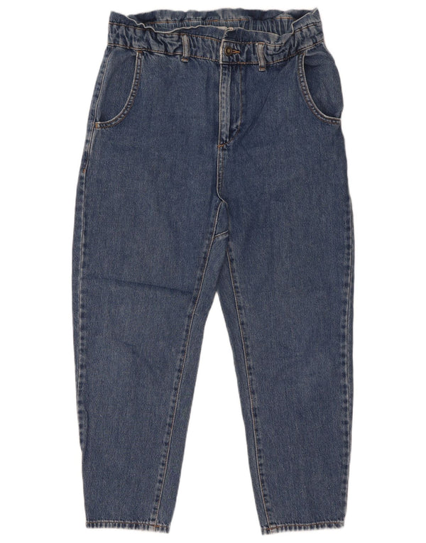 Женские укороченные зауженные джинсы с высокой талией Zara eu 34 2XS W24 L25, синий хлопок