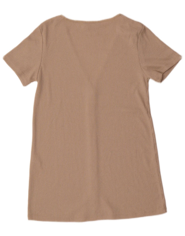 Женский кардиган с короткими рукавами Zara UK 10, маленький, бежевый, вискоза