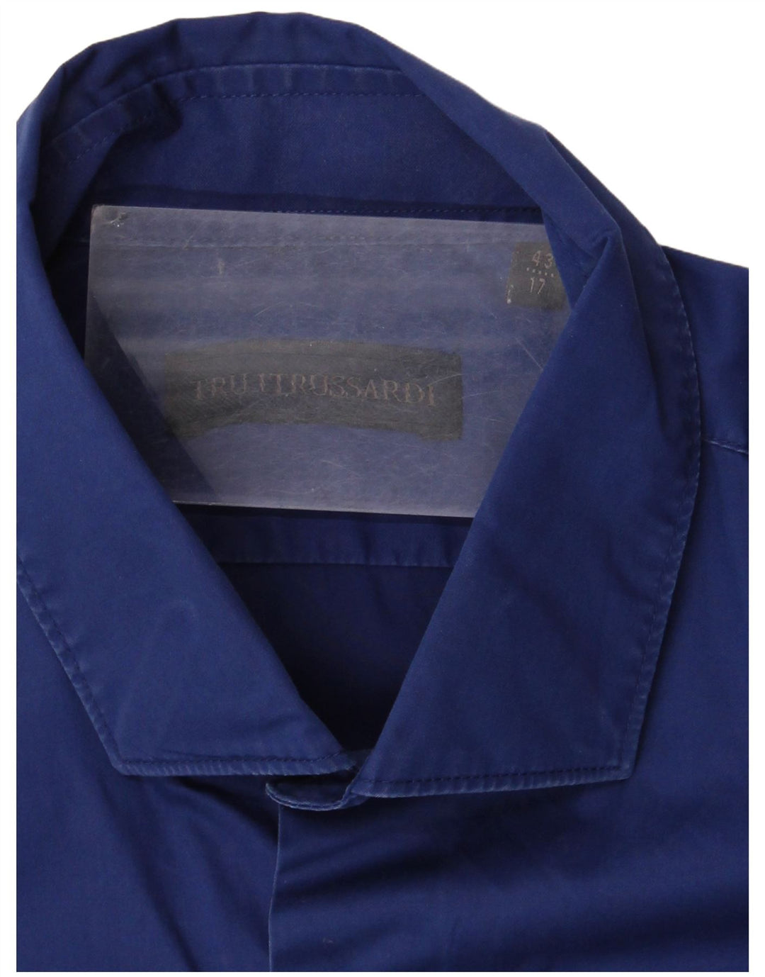 Мужская рубашка Trussardi, размер 43, 17 XL, синяя, хлопок