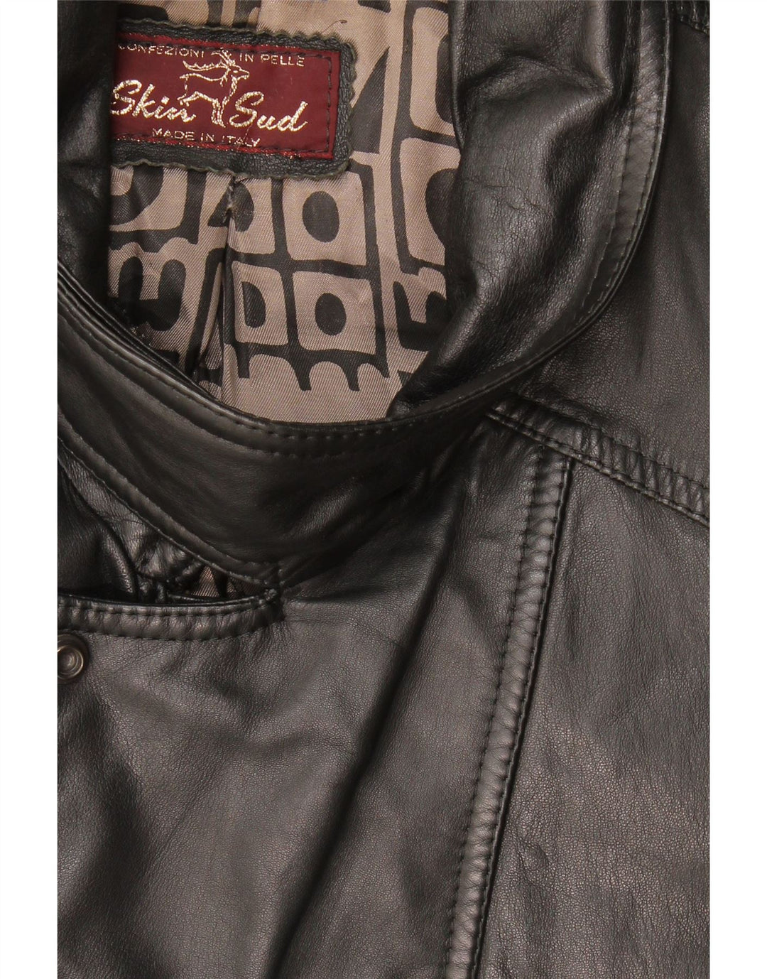 Винтажная мужская кожаная куртка UK 42 XL, черная кожа