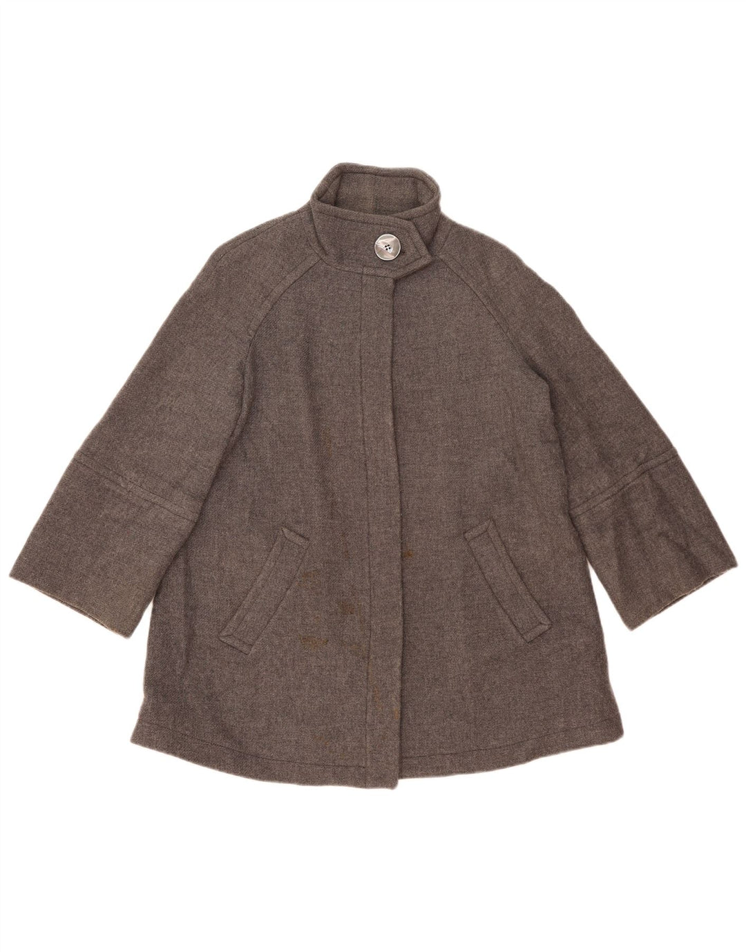 Женское пальто оверсайз Zara UK 10, маленькое серое шерстяное пальто