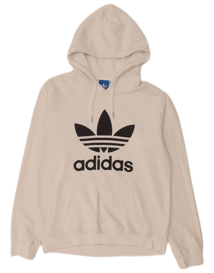 Мужской джемпер с капюшоном Adidas с рисунком, средний белый хлопок, хлопок