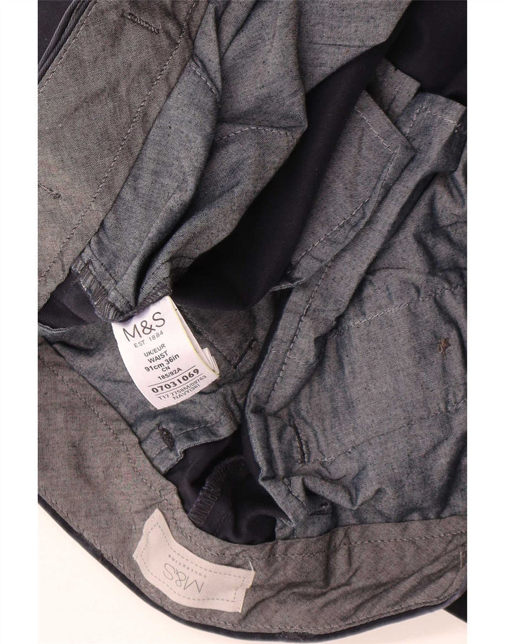 Мужские шорты-чиносы Marks & Spencer W36, большие, темно-синие, хлопковые