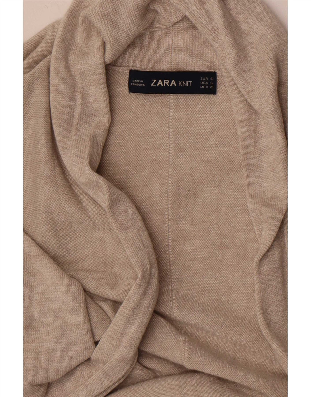 Женский удлиненный открытый кардиган Zara UK 8, маленький бежевый