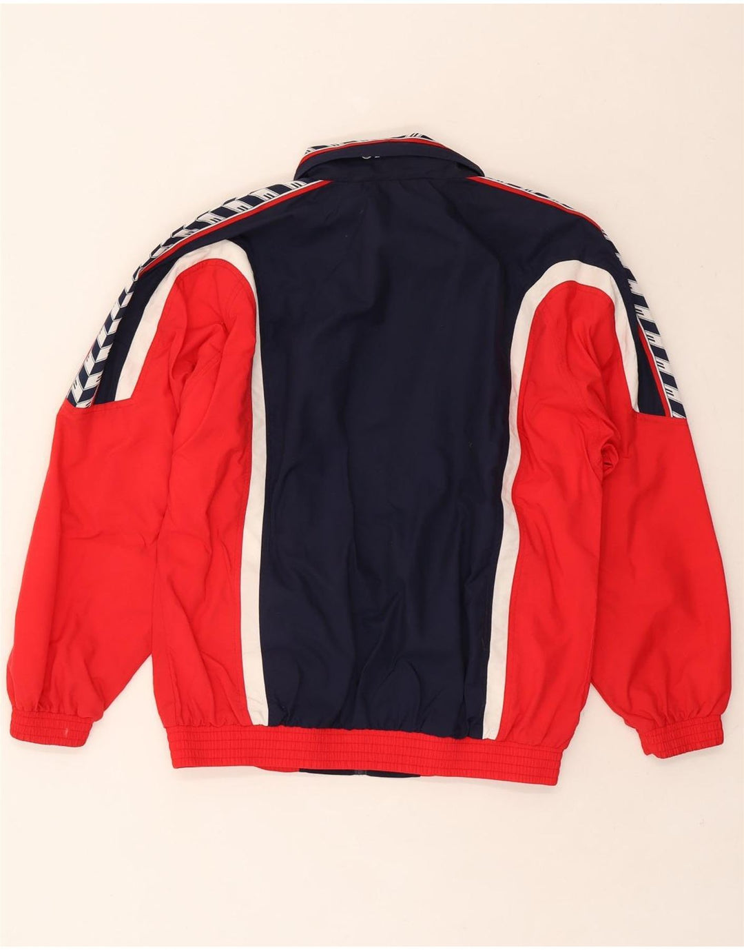 ERIMA Mens Tracksuit Top Jacket UK 38 Medium Red Colourblock Polyamide Vintage Erima and Second-Hand Erima from Messina Hembry 