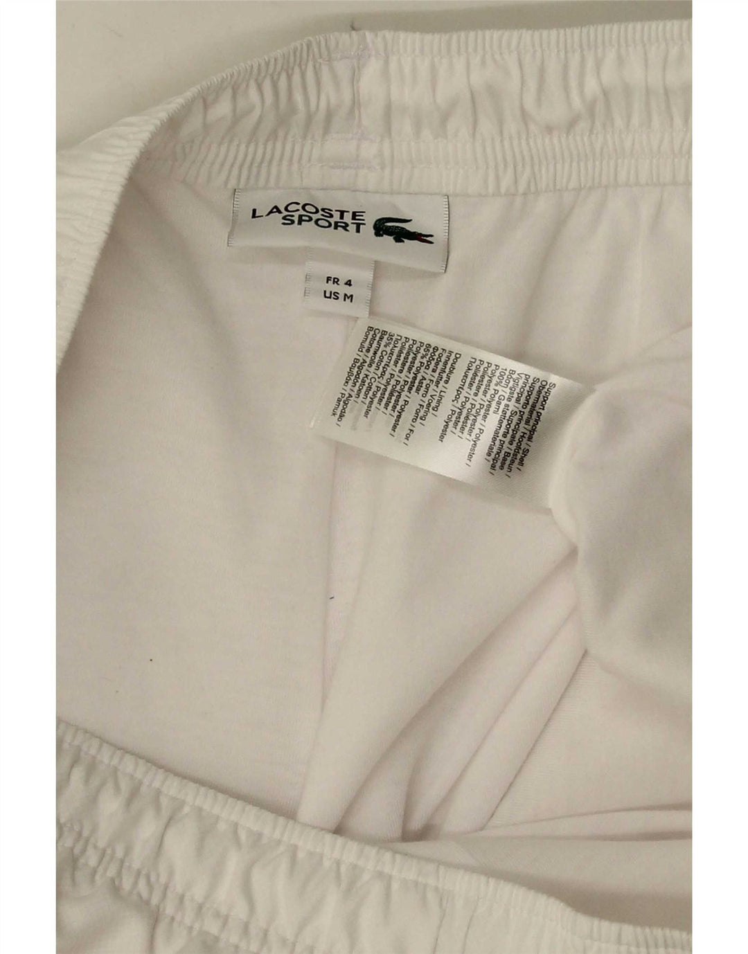 Мужские спортивные шорты Lacoste, размер 4, средний белый полиэстер