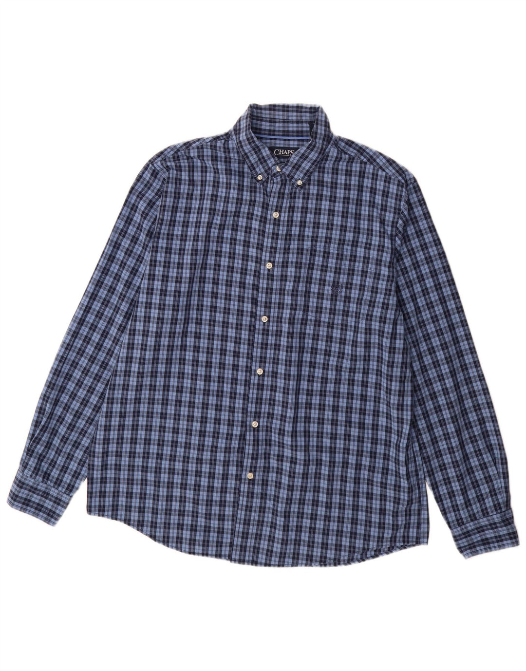 Мужская рубашка Chaps Easy Care XL, синяя клетка, хлопок