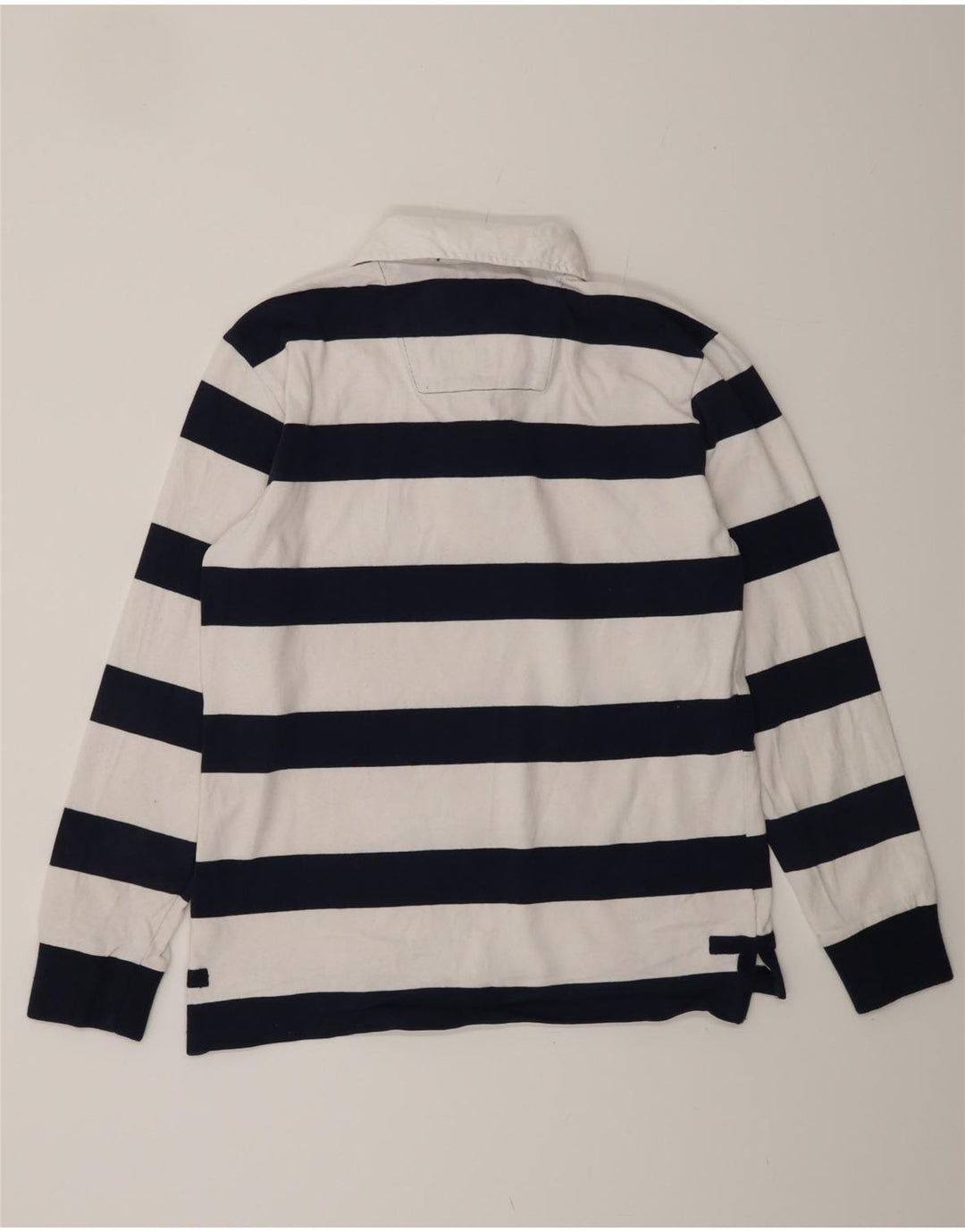 ОДЕЖДА ЭКИПАЖА Мужская рубашка-поло для регби с длинными рукавами, маленькая белая полосатая хлопковая рубашка